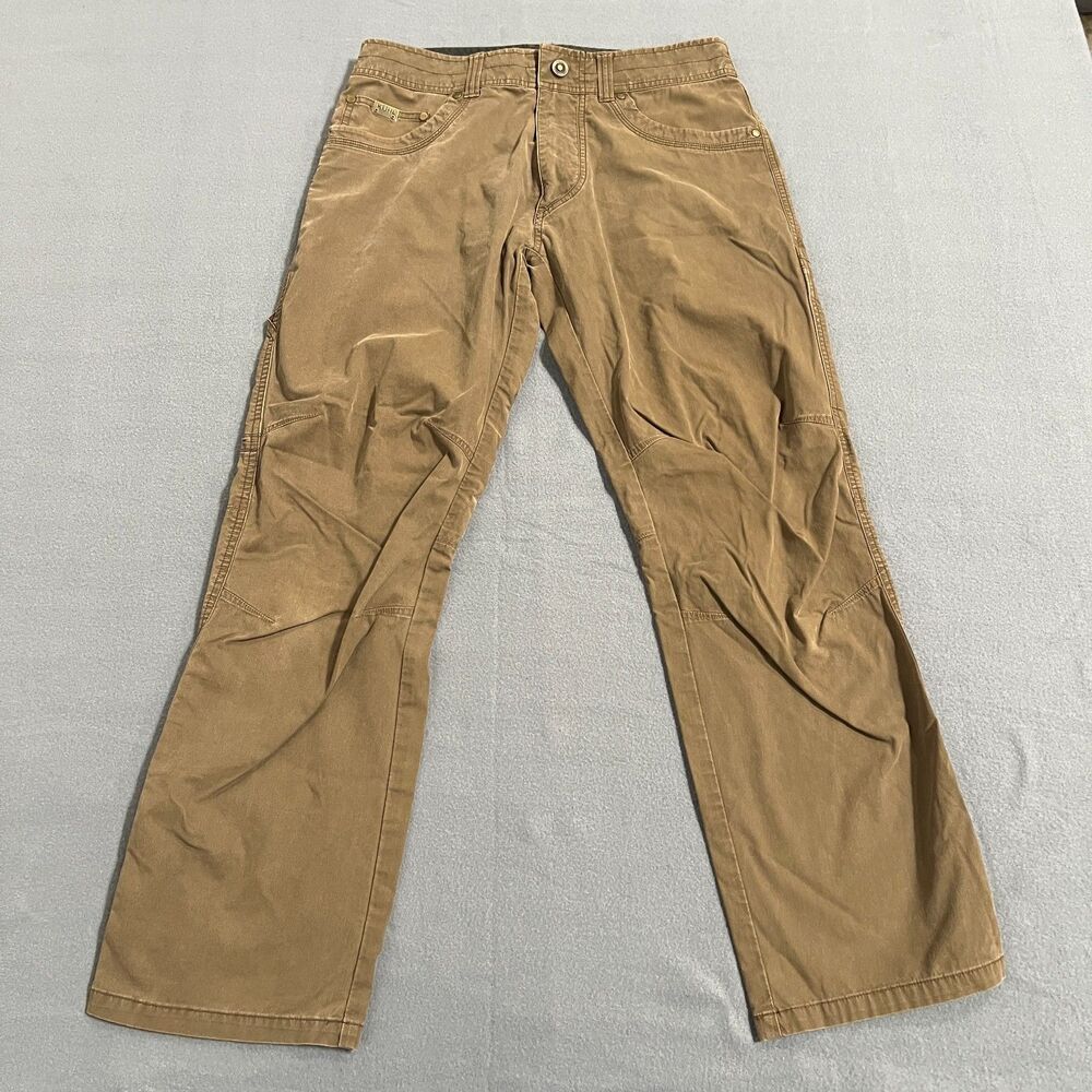 Kuhl Revolvr Hiking Pants Mens 31x30 Khaki Straight Leg Classic 5-Pocket Outdoor